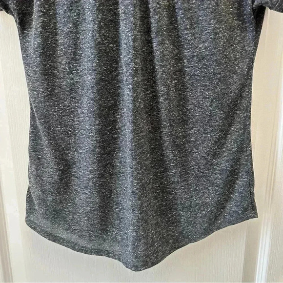 Ricki’s Linen Blend T-Shirt Loose Fit V Neck Short Sleeves Charcoal Grey Side XS - Picture 12 of 16